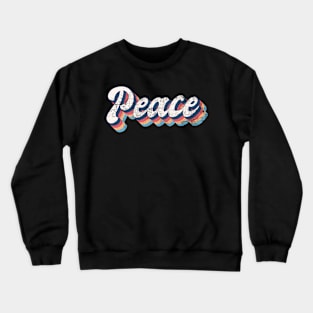 PEACE - Hippie Soul Retro Vintage LOVE 60s 70s Distressed style Crewneck Sweatshirt